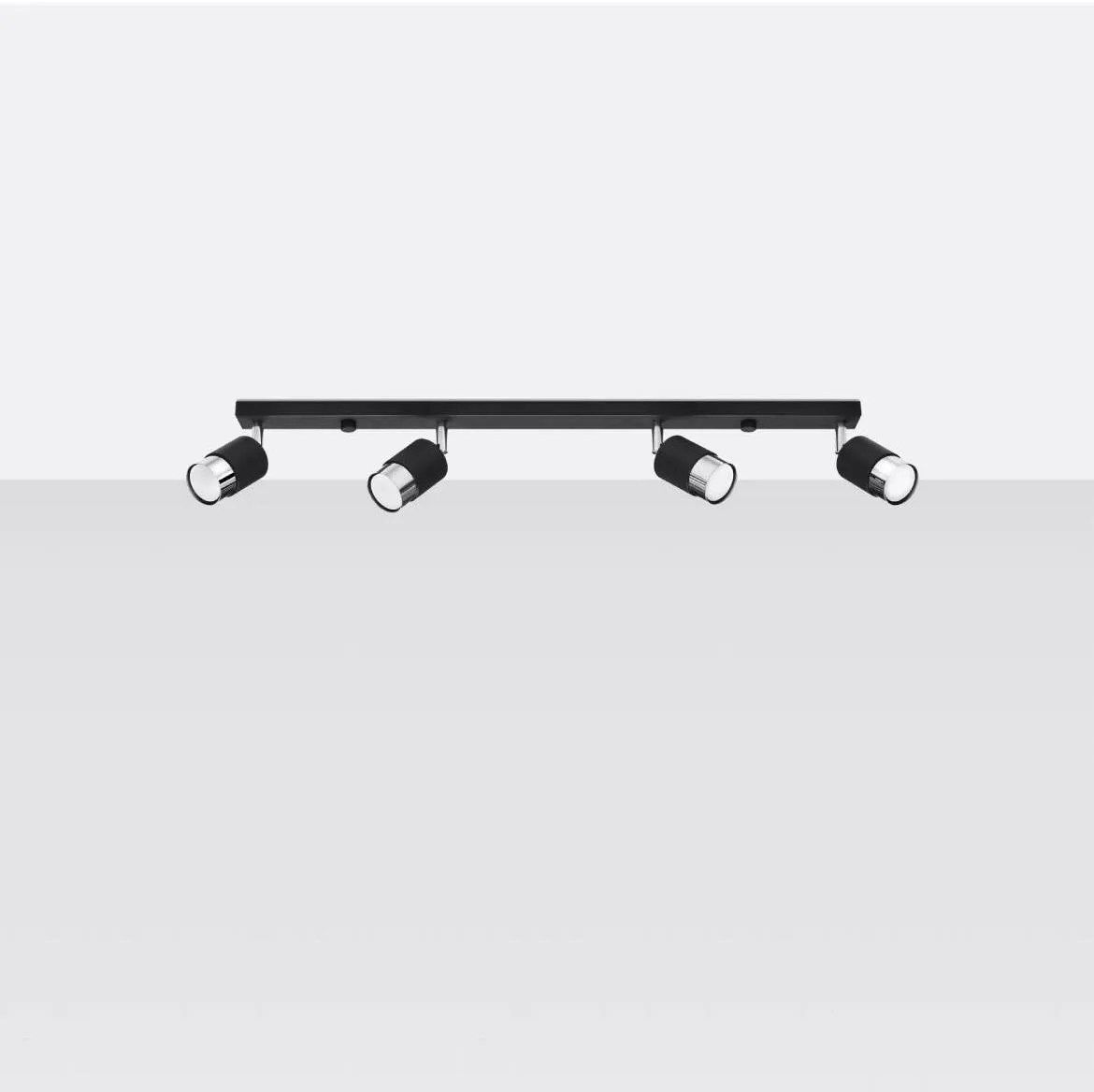 Stropna lampa Nero 4 crna
