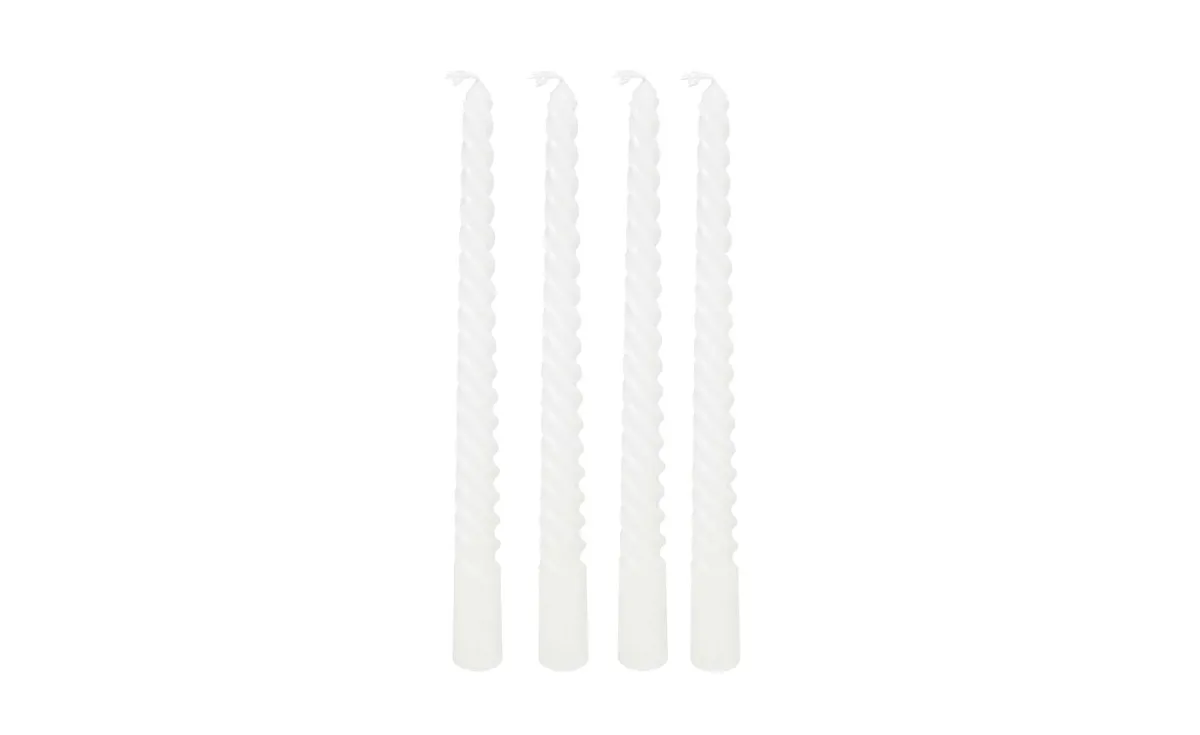 Sveće Many twist 25cm set 4/1 bela
