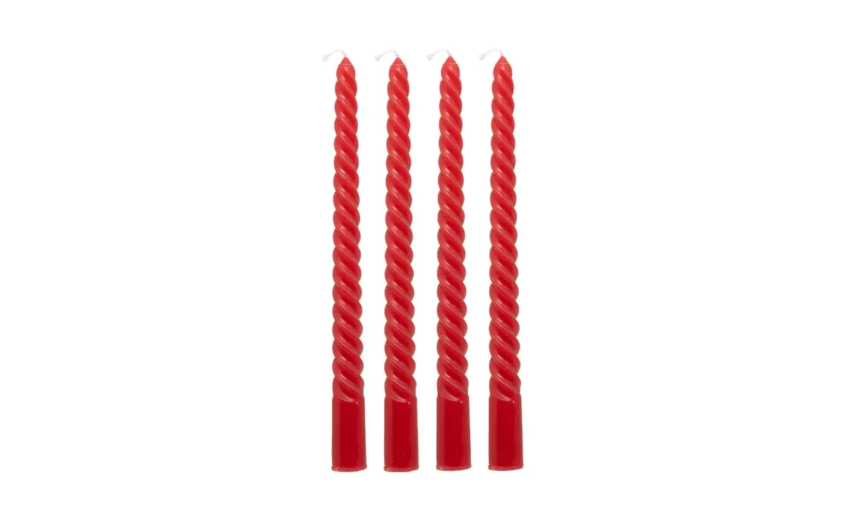 Sveće Many Twist 25cm set 4/1 crvena