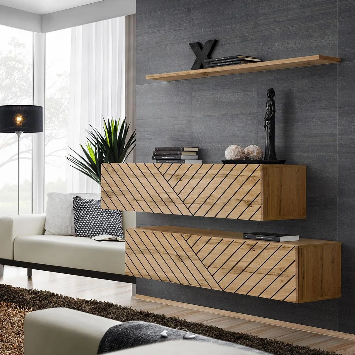 SwIItch II LIIne  Wtl Sw SB2 - L komoda 130x30x110 cm hrast wotan