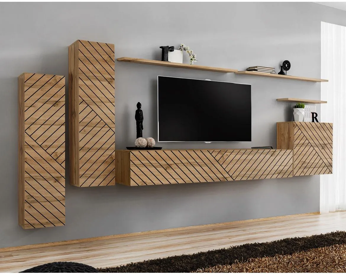 Switch I Line regal 330x40x160 cm hrast wotan