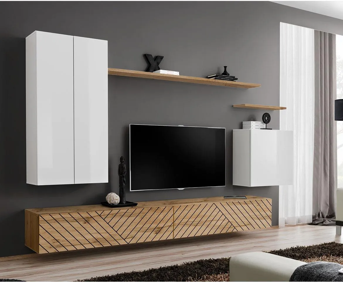 Switch II Line regal 270x40x160 cm bela/hrast wotan