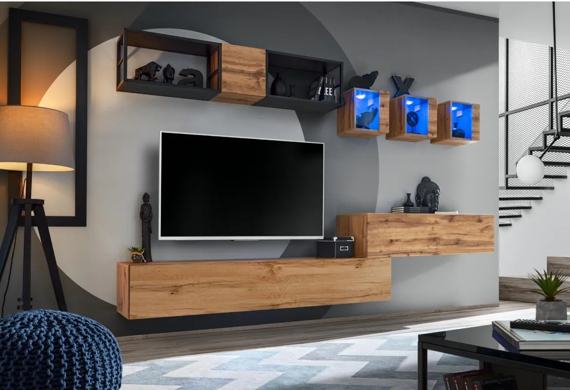 Switch Met III regal+LED 280x40x170 natur (wotan hrast)