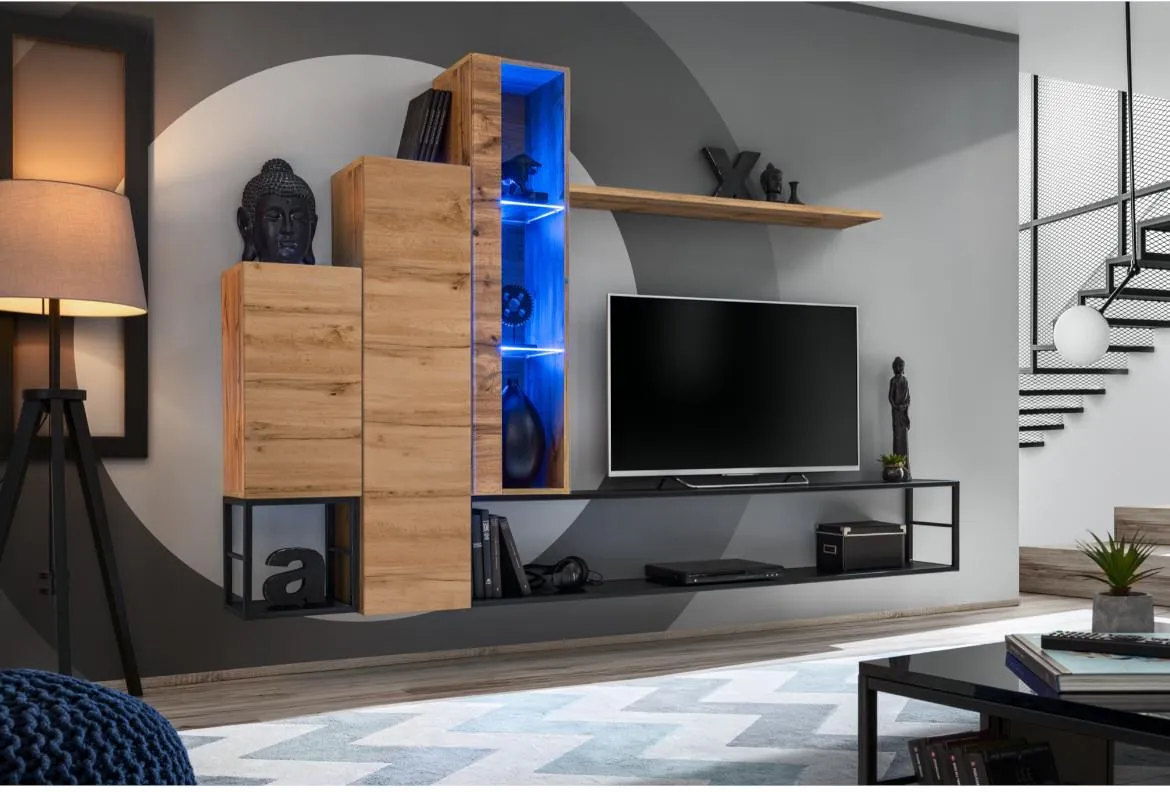 Switch Met VIII regal+LED 240x40x151 natur (wotan hrast)