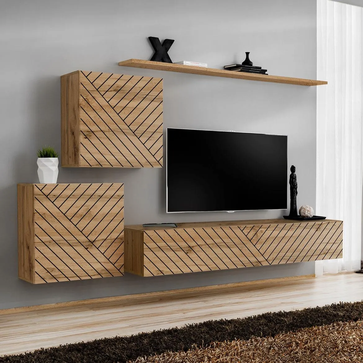 Switch V Line regal 250x40x150 cm hrast wotan