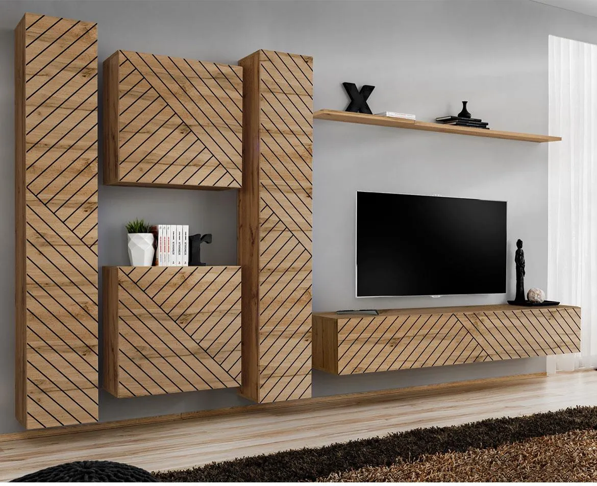 Switch VI Line regal  330x40x180 cm hrast wotan