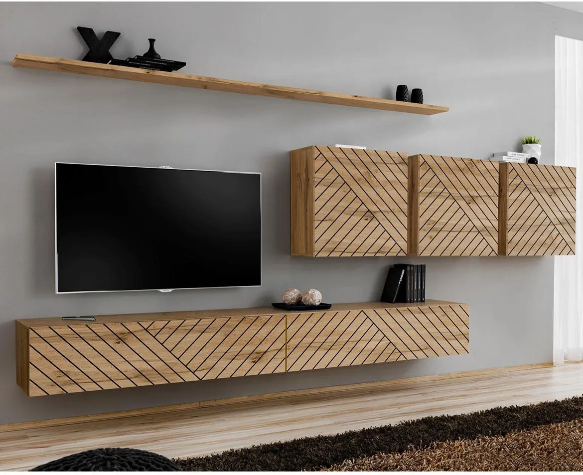 Switch VII Line regal 340x40x150 cm hrast wotan