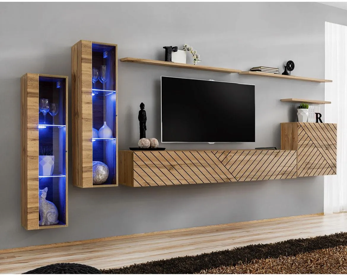 Switch XI Line regal 330x40x160 cm hrast wotan