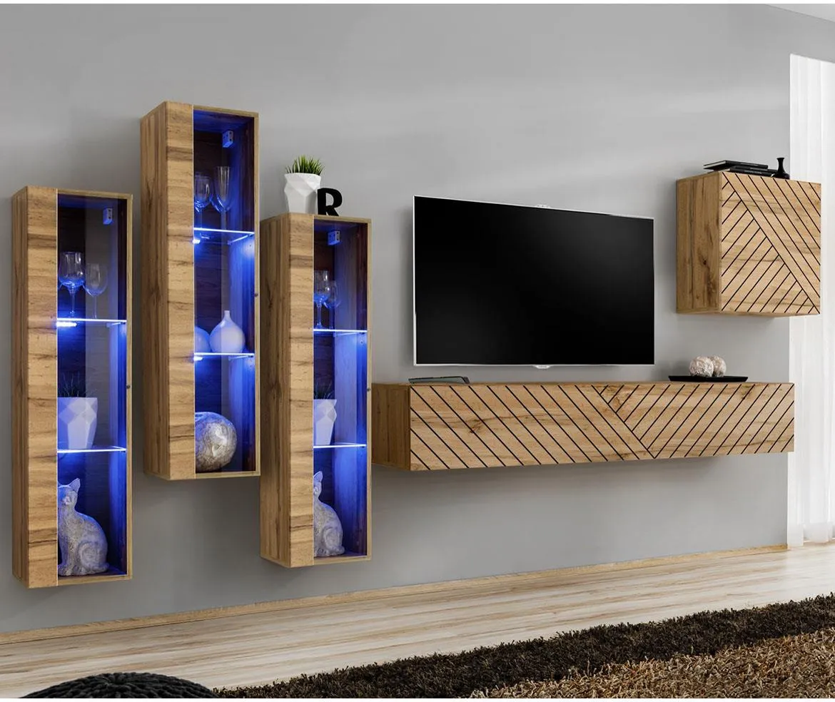 Switch XIII Line Wotan regal 330x40x160 cm hrast wotan