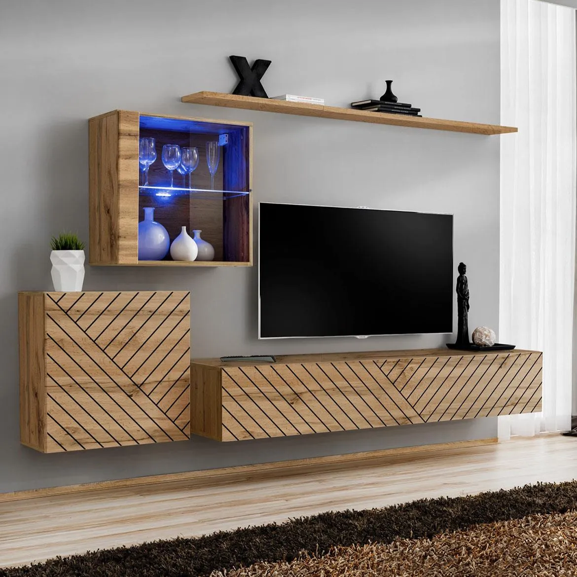 Switch XV Line regal 260x40x150 cm hrast wotan