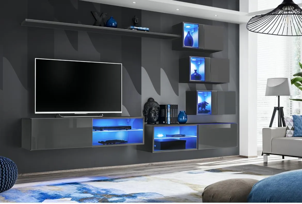 Switch Xxiv regal 240x40x160 cm siva visoki sjaj