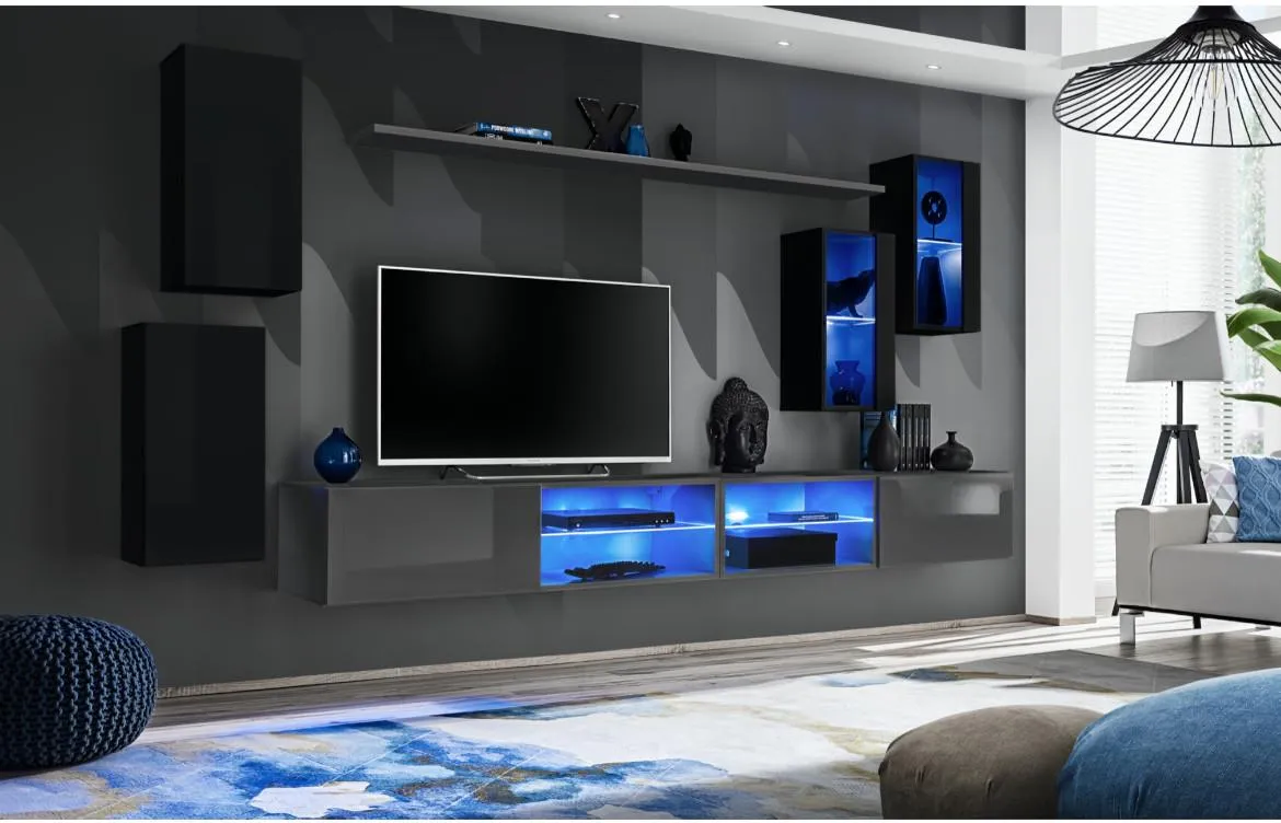 Switch Xxv regal 270x40x160 cm siva/crna visoki sjaj