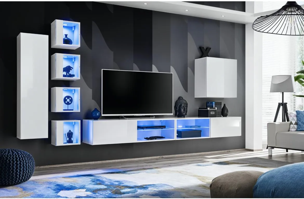 Switch XXVI regal 320x40x150 cm beli visoki sjaj