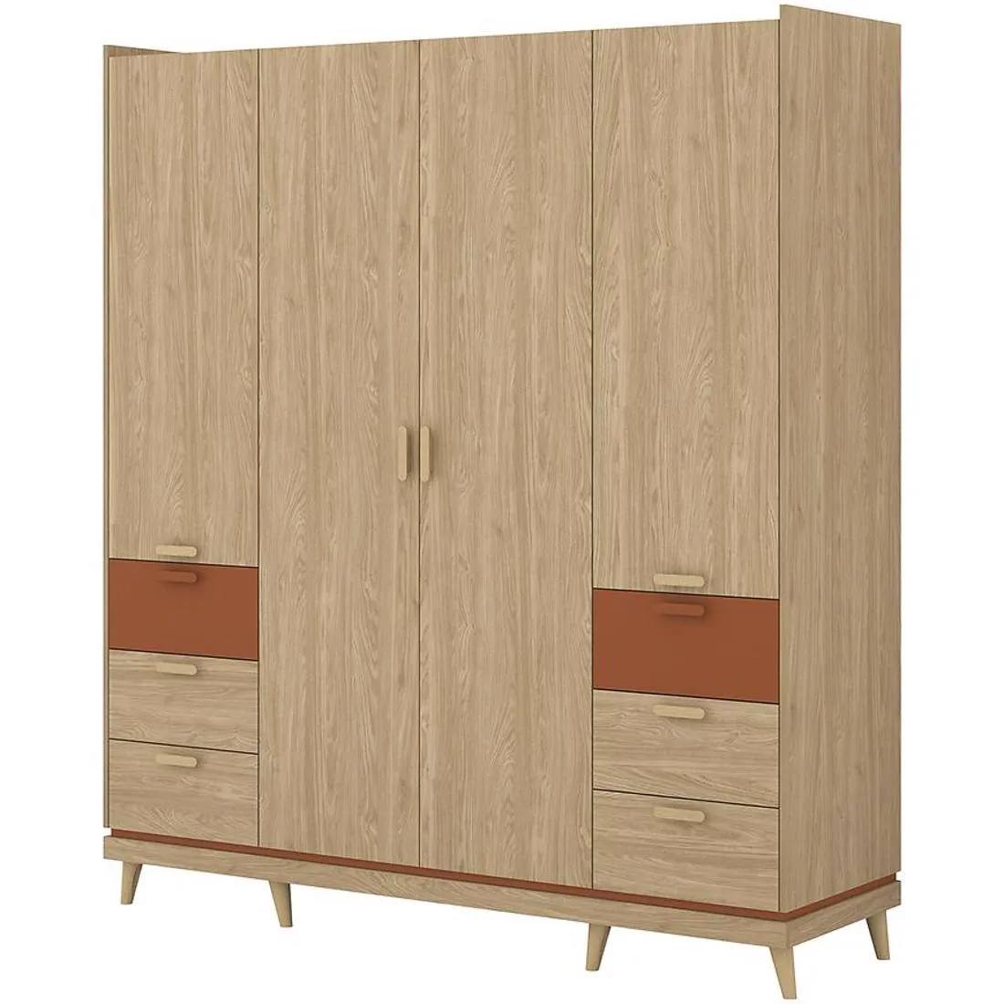 Sys Scandi ormar 190x57,4x214,5 cm hrast/cigla
