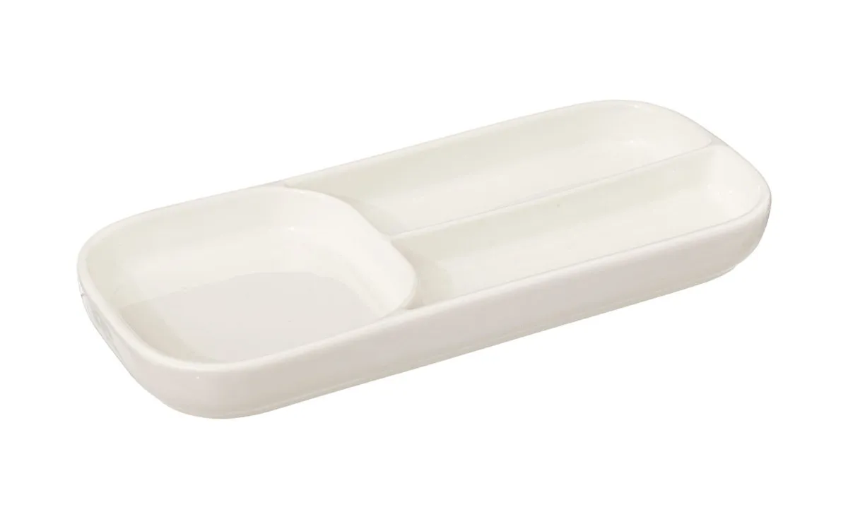 Tanjir za serviranje s pregradama Nora 28x12cm beli