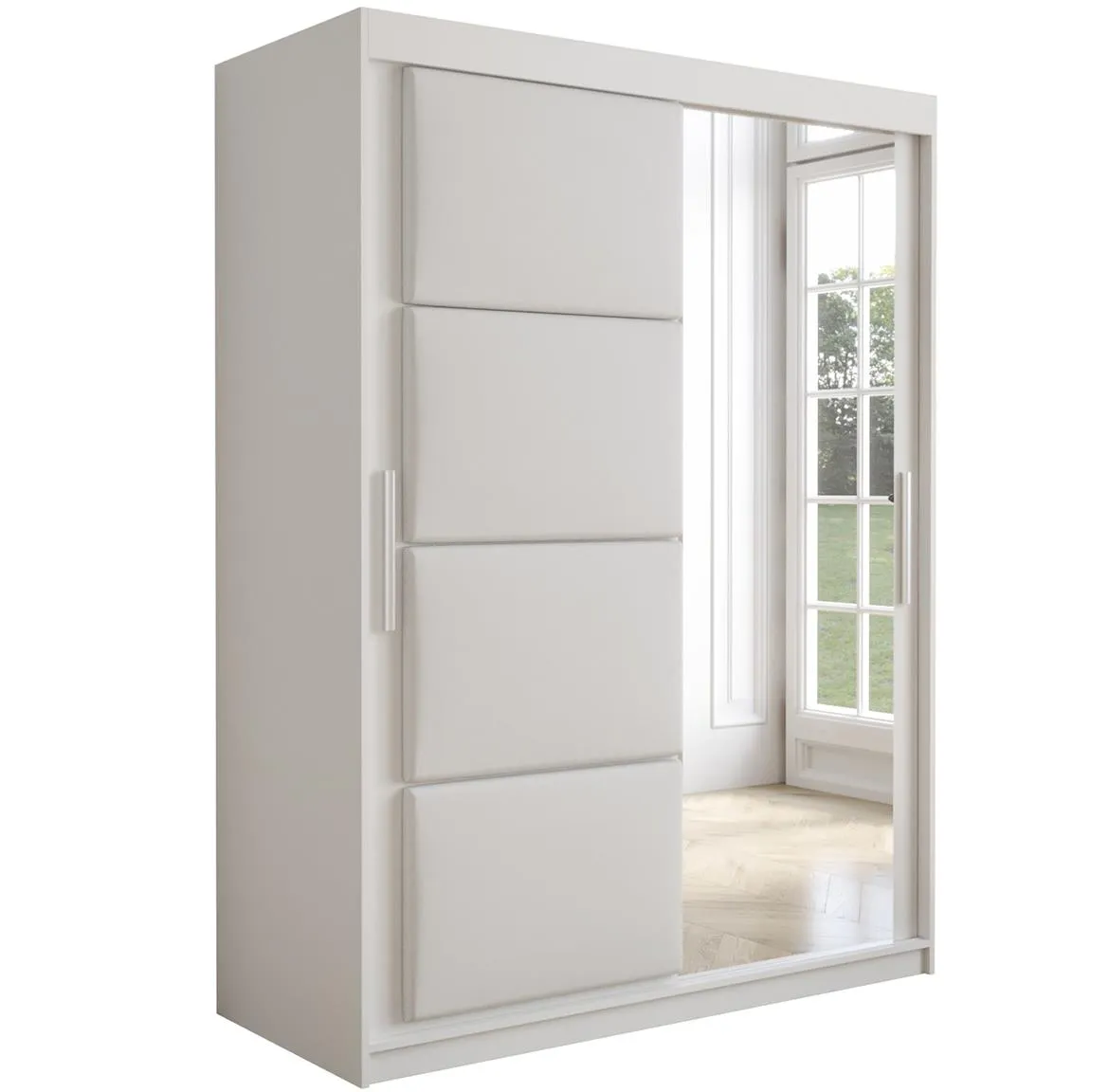 Tapi ormar 2 vrata/ogledalo 150x62x200 bela