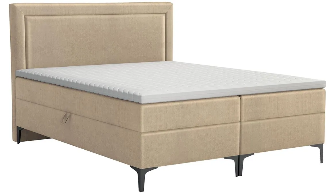 Tempe boxspring krevet 160x212x116 cm bež