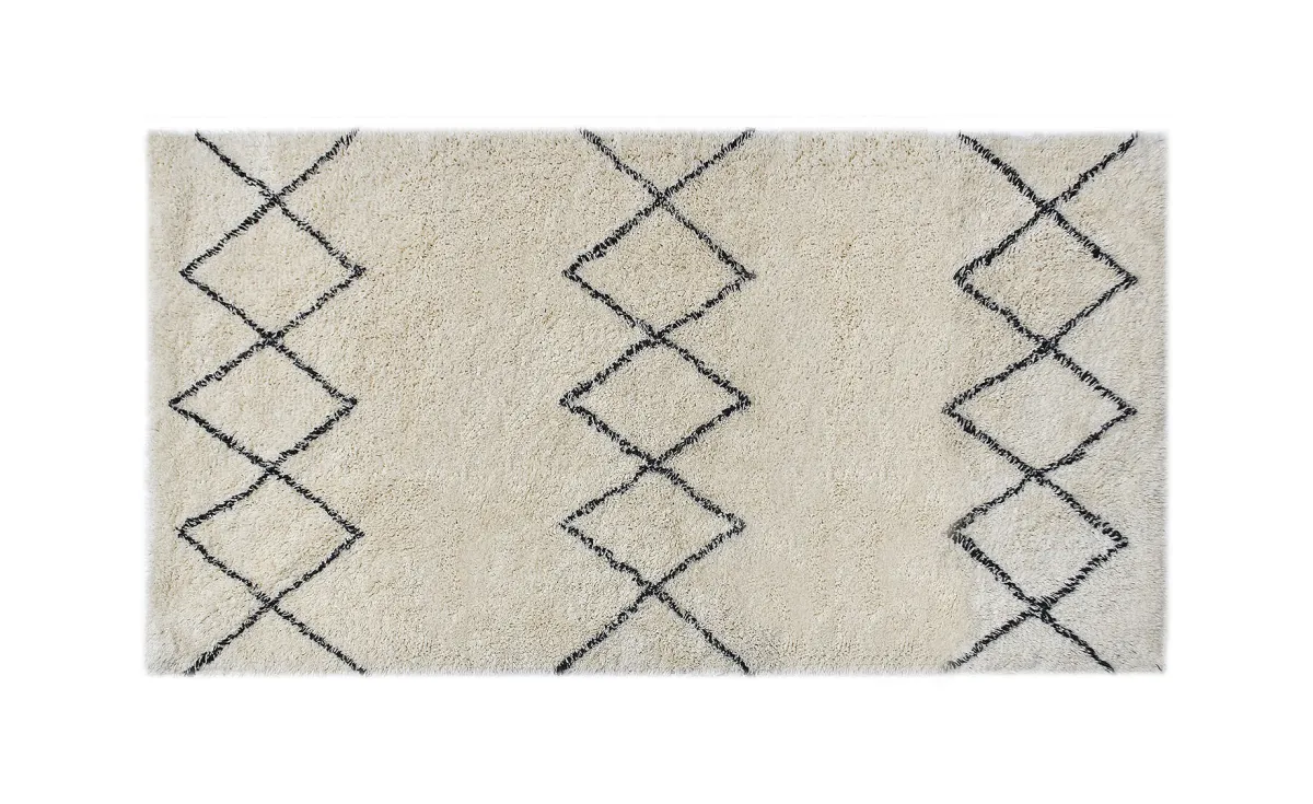 TEPIH BERBER 01 70X140CM NATUR/CRNI