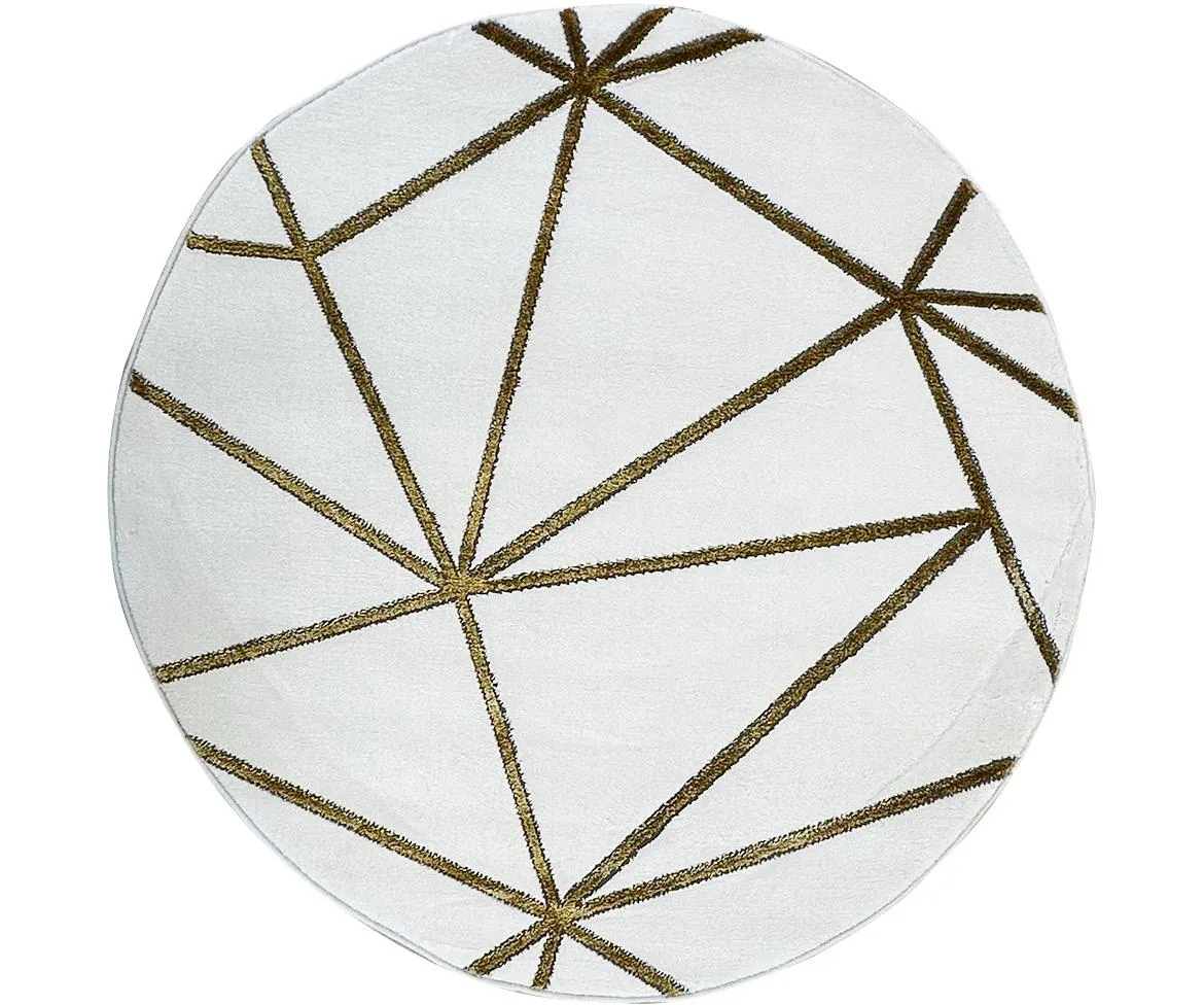 Tepih Nalani Triangle okrugli 120 x 120 cm beli