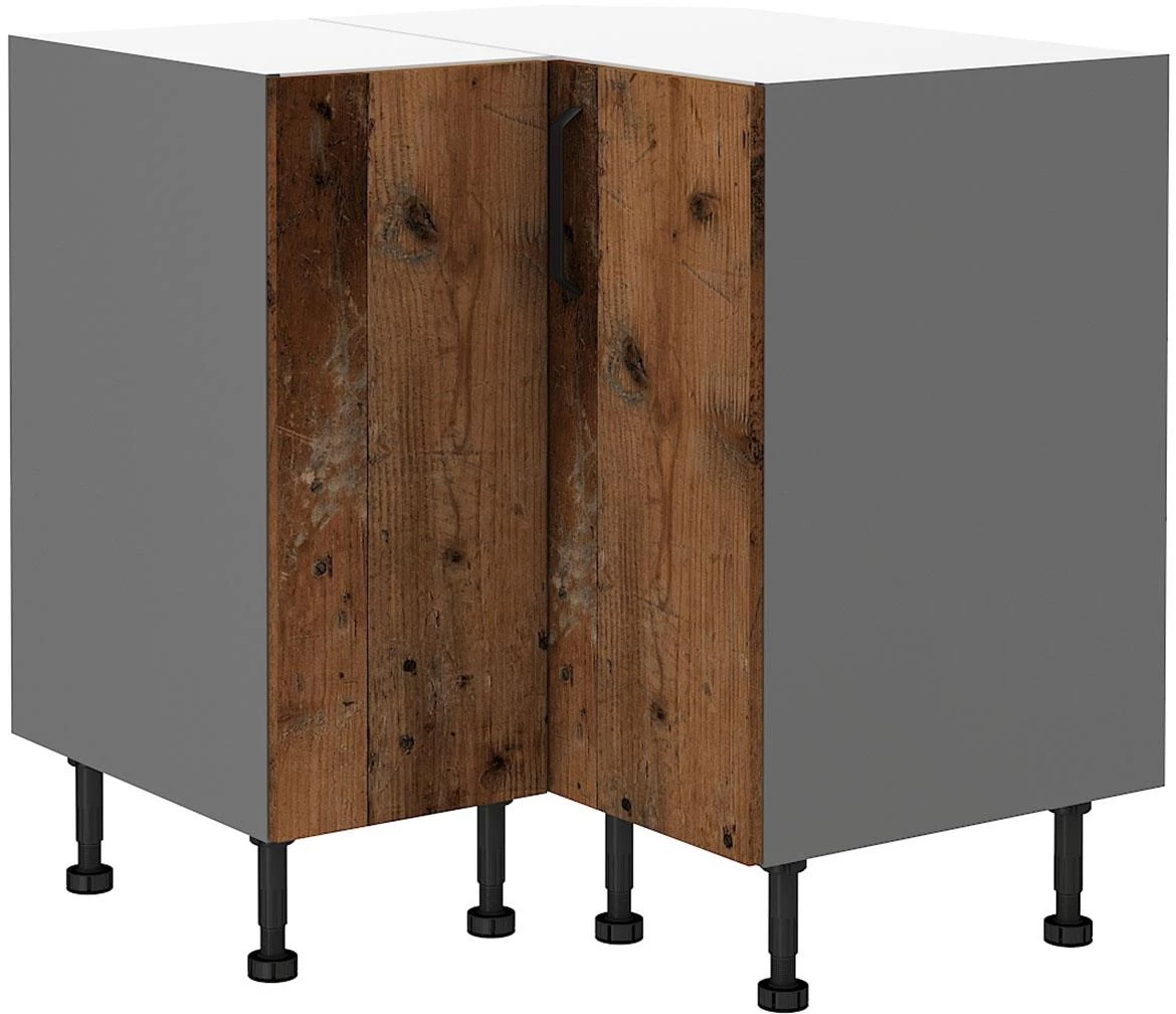 Tessa 90X90nd 2f bb baza ugaona 2vrata 90(84)x90(84)x87 siva-oldstyle wood