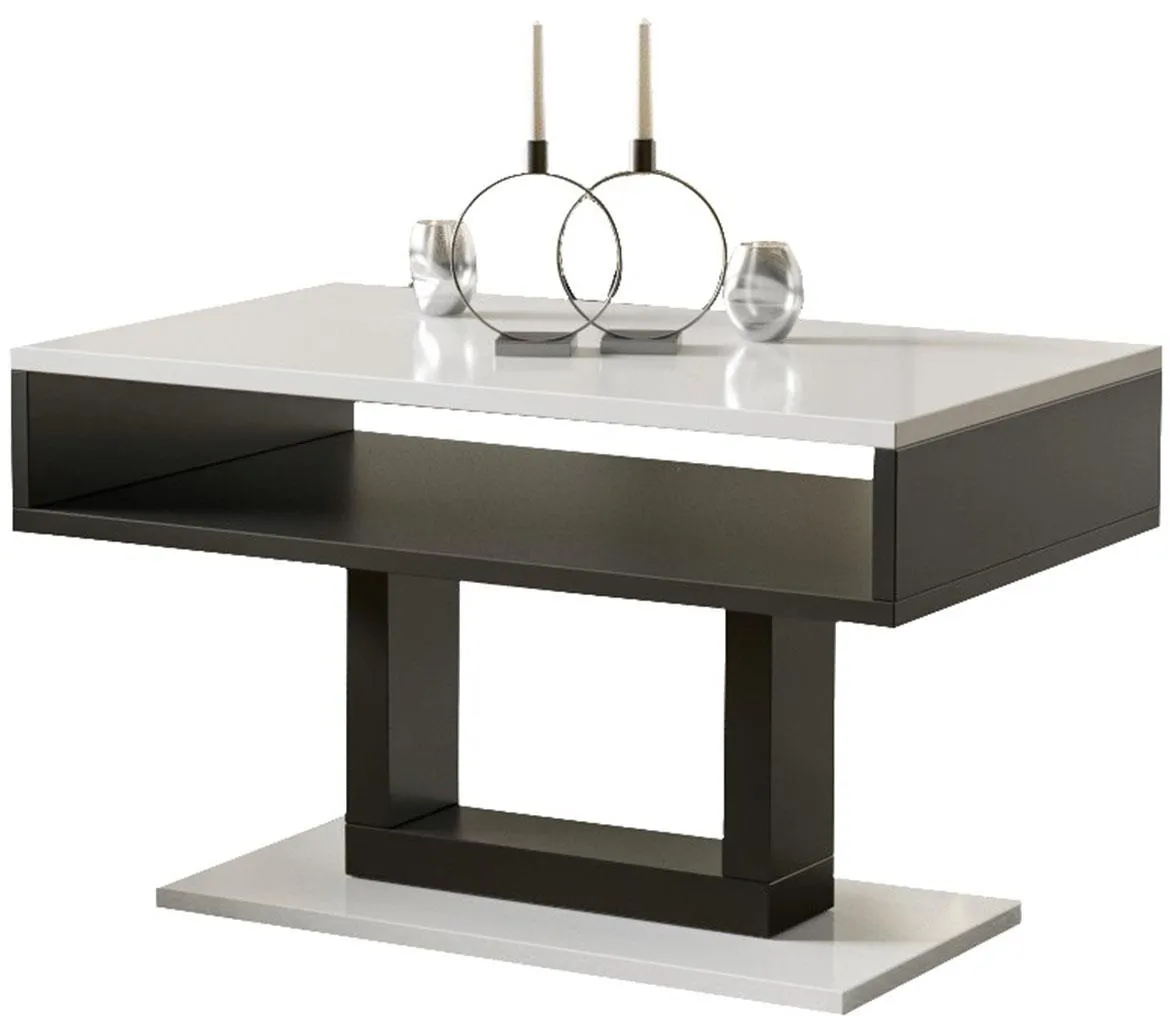 Tilo klub sto 1 polica 100x65x58 cm beli visoki sjaj