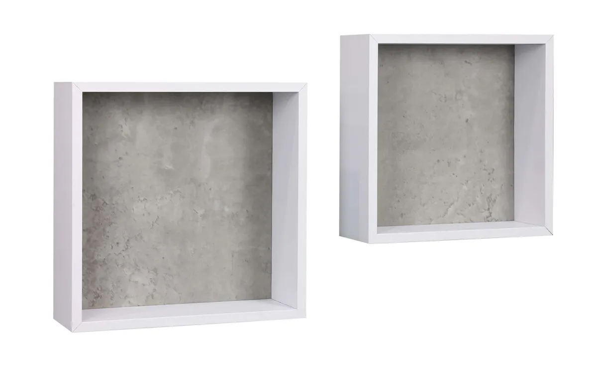 Toby set 2 zidne police bela/cement