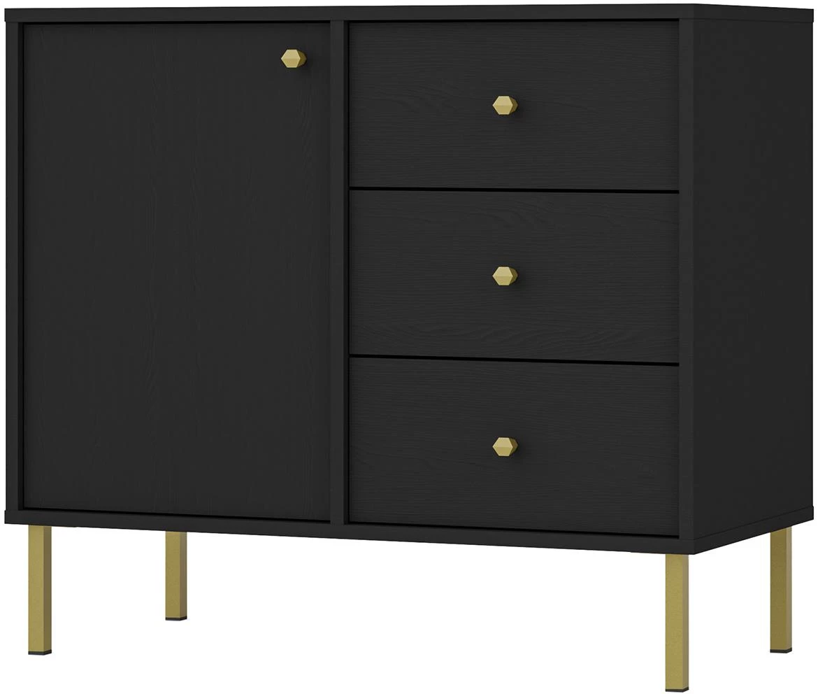 Tokio 2 1F 3S komoda 1vrata, 3fioke 83,6x40,8x73,9 crna 814