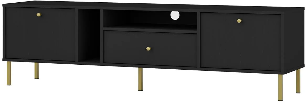 Tokyo 2 2K 1S TV komoda 2vrata, 1fioka 180x40,8x50 crni 313