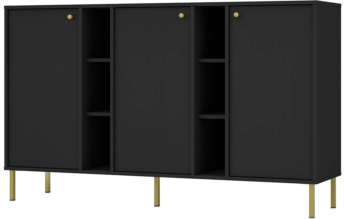 Tokyo 2 3D komoda 3vrata 157,7x40,8x95  crna 823