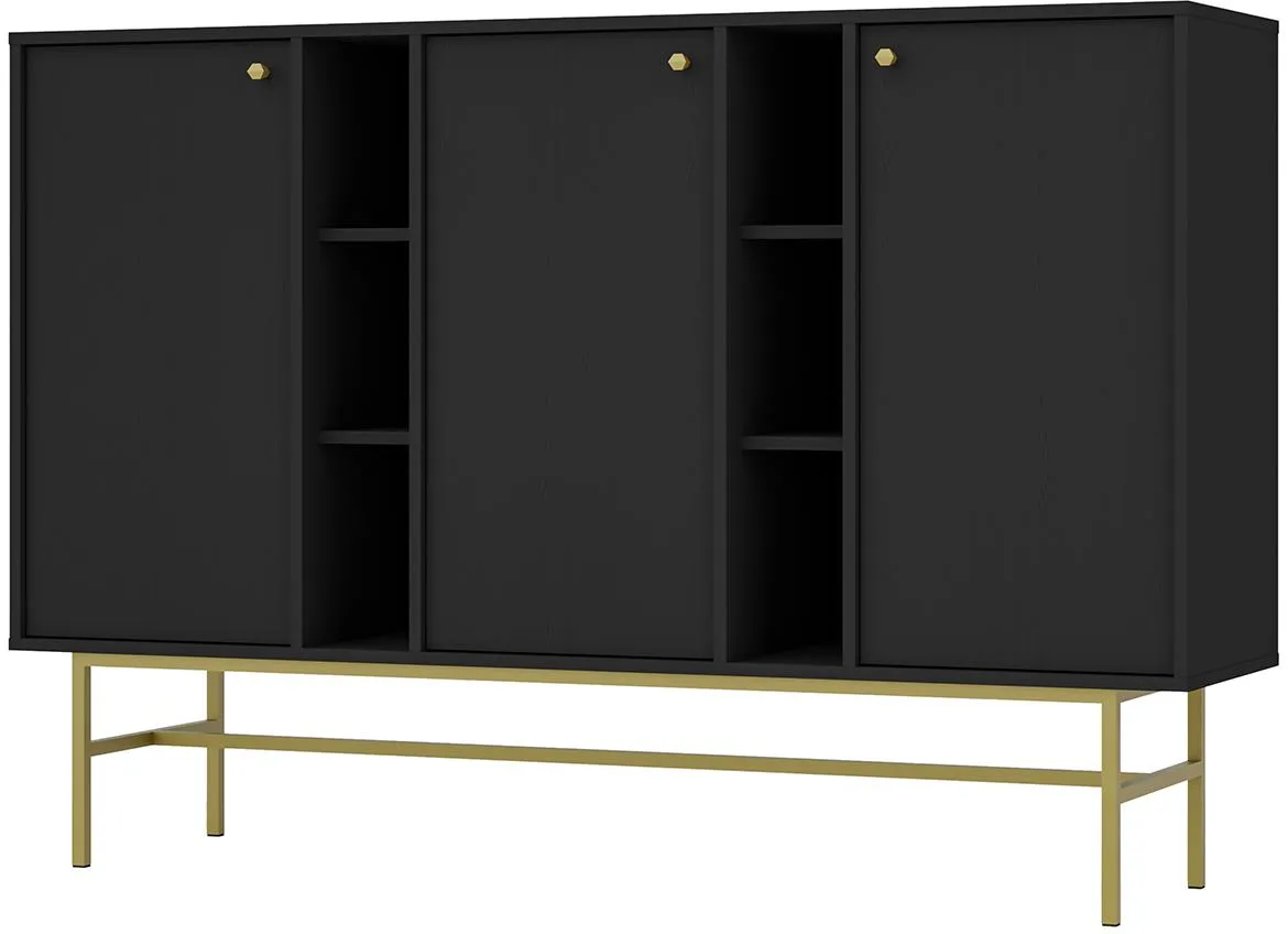 Tokyo 3 3D komoda 3vrata 157,7x40,8x107,5  crna 823