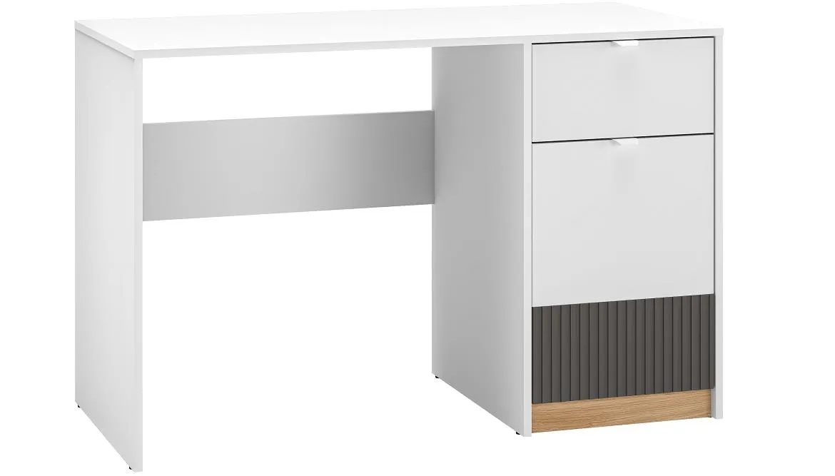 Torino 08 radni stol 1 vrata+1 fioka 120x55x79 cm belo/sivi