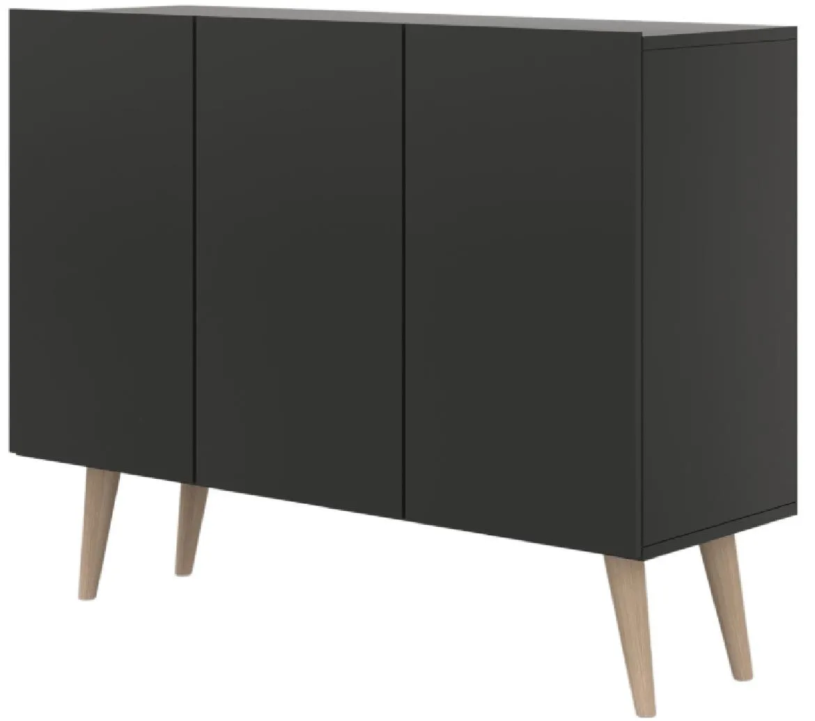 Toronto komoda 3 vrata 120x39,9x95,5 cm crna