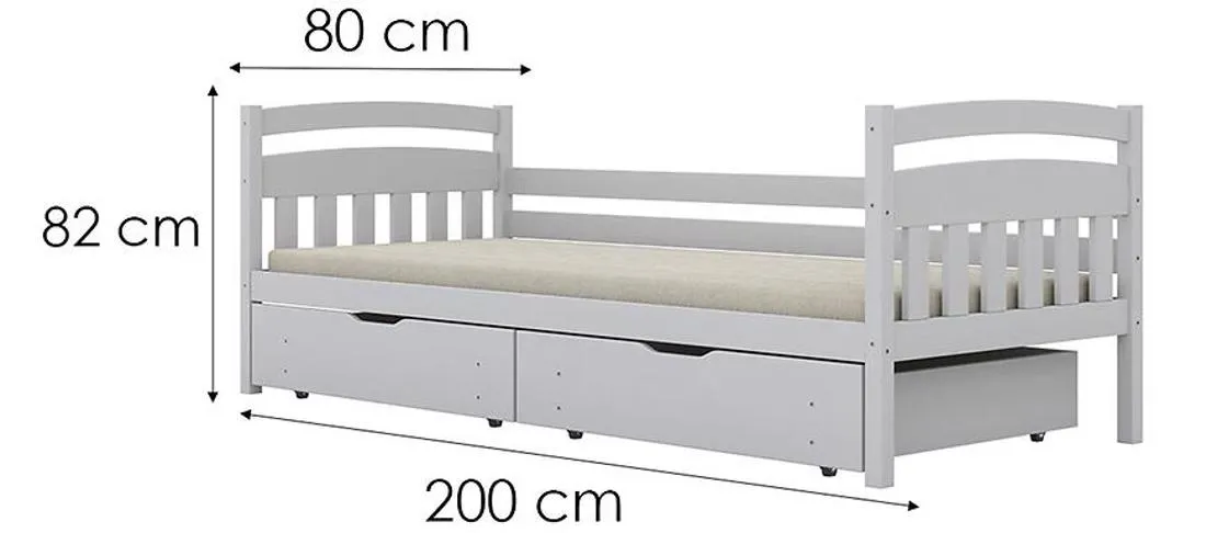 Tosia krevet sa fiokama 80x200 cm bijeli
