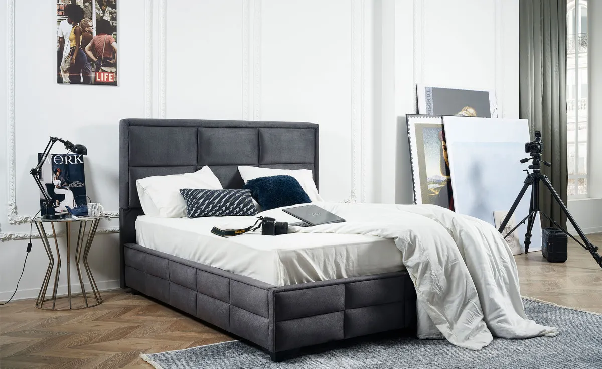Treviso krevet sa prostorom za odlaganje 176x219x126 cm sivi