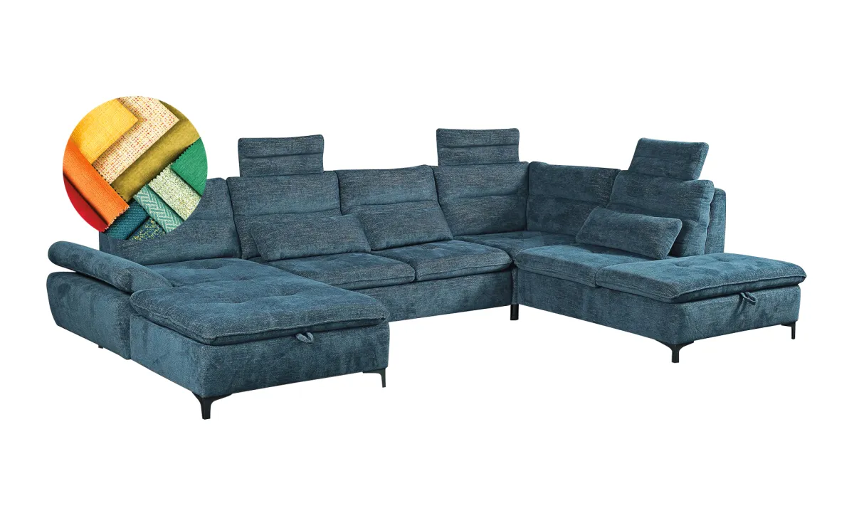 Treviso ugaona garnitura sa ležajem i prostorom za odlaganje desna 350x235x77 cm
