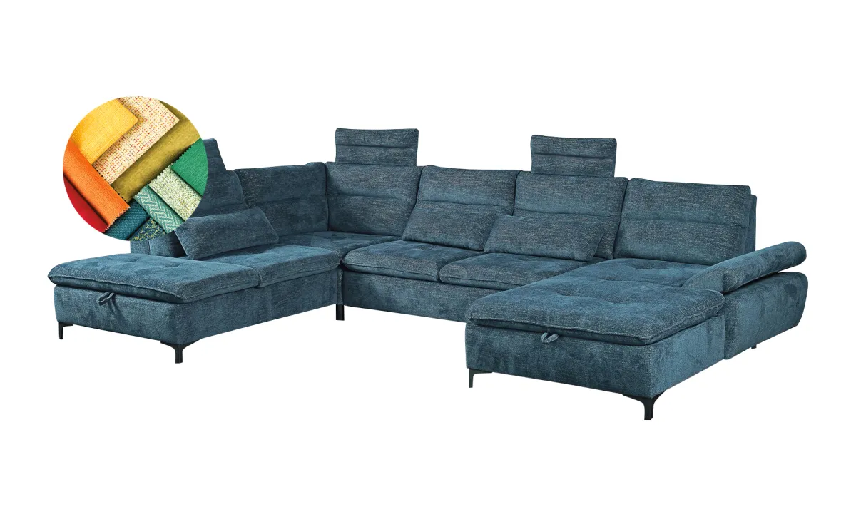 Treviso ugaona garnitura sa ležajem i prostorom za odlaganje leva 350x235x77 cm
