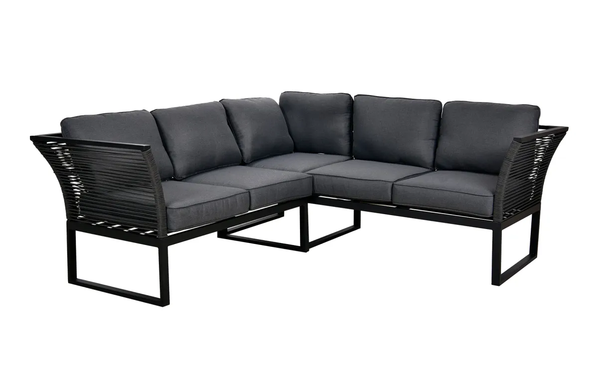 Trinity ugaona garnitura sa jastucima 191x196x73cm tamno siva