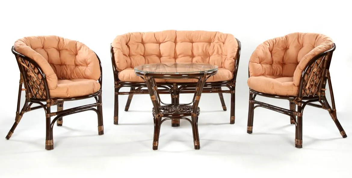Tropicana set od prirodnog ratana tamno braon / cappuccino