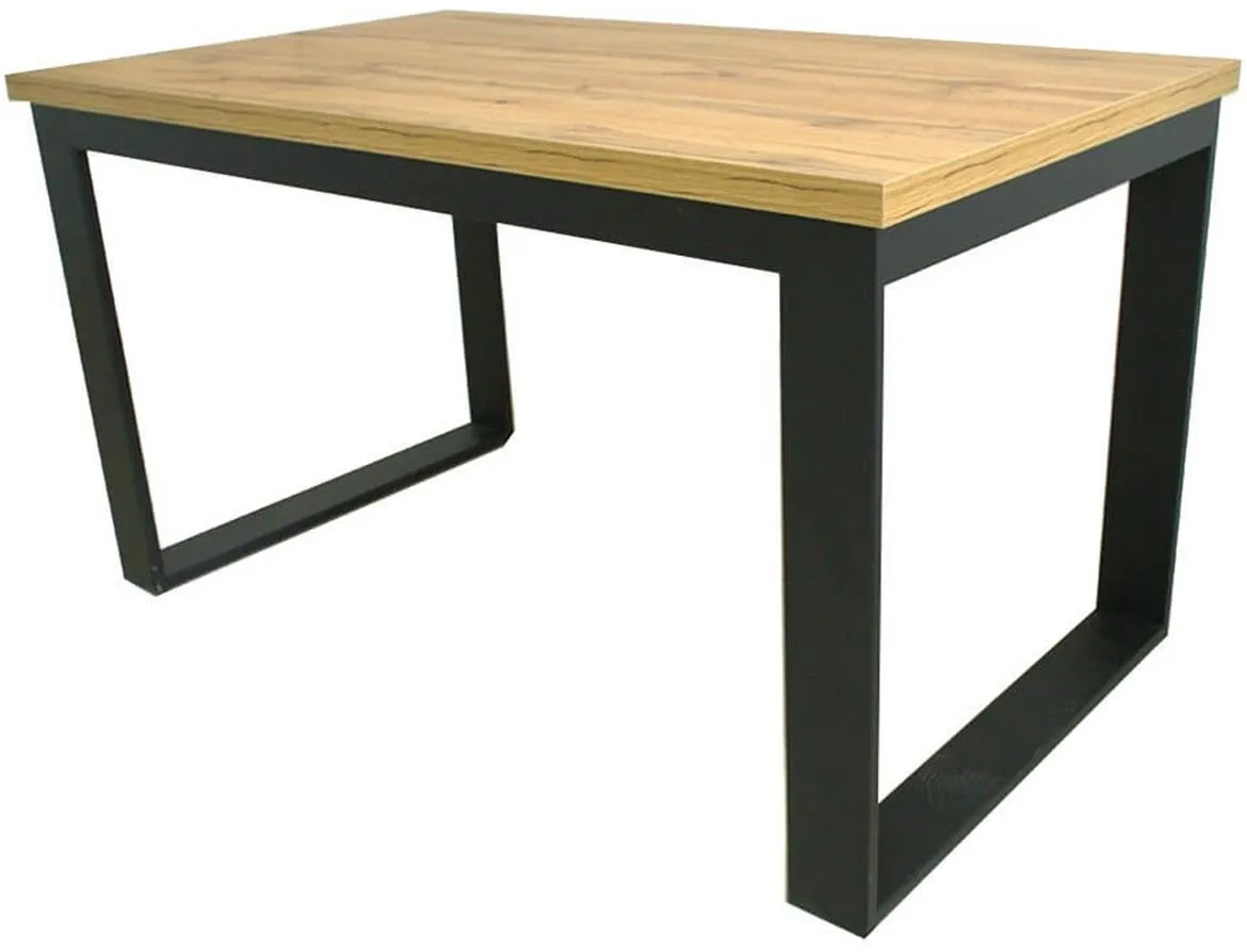 Trpezarijski sto Koliber 140x80 cm hrast/crni metal