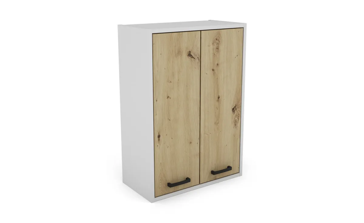 Tulon viseći ormarić 2 vrata 50x25,5x71,5 beli/hrast