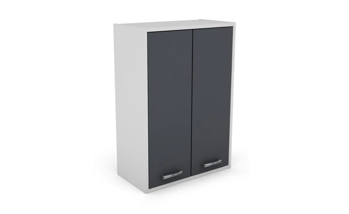 Tulon viseći ormarić 2 vrata 50x25,5x71,5cm belo/sivi