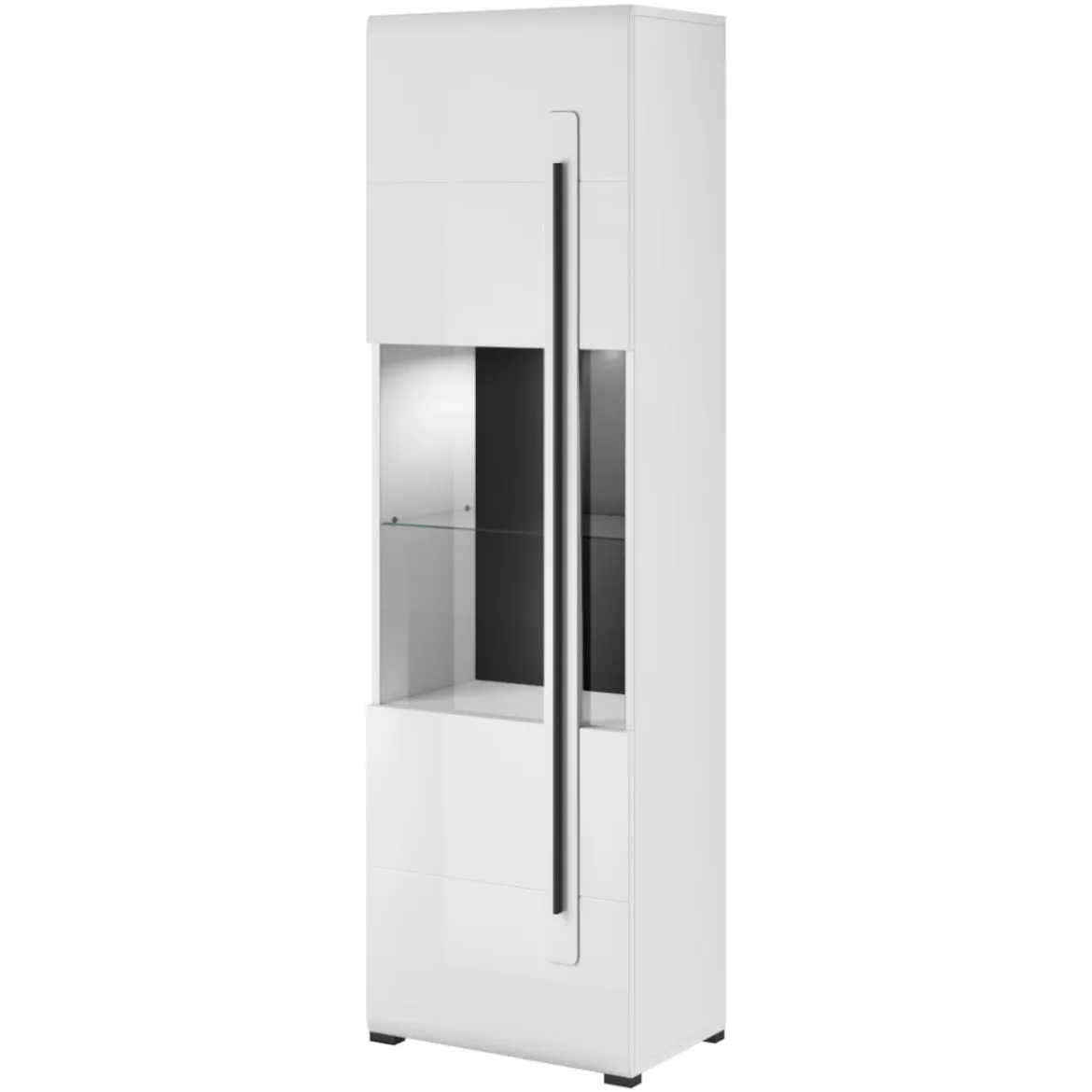 Tulsa vitrina 1 vrata 60x39x204 bela sjaj