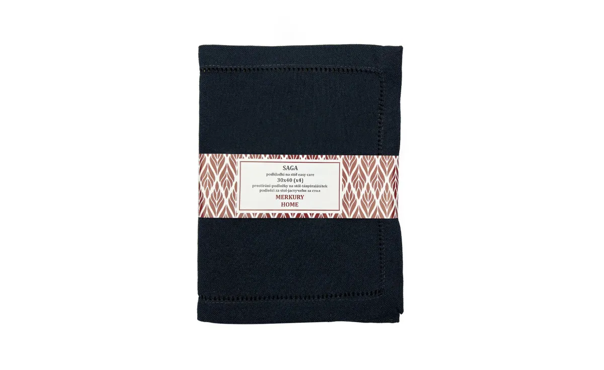 Ubrus Saga set 4kom 30x40cm crni