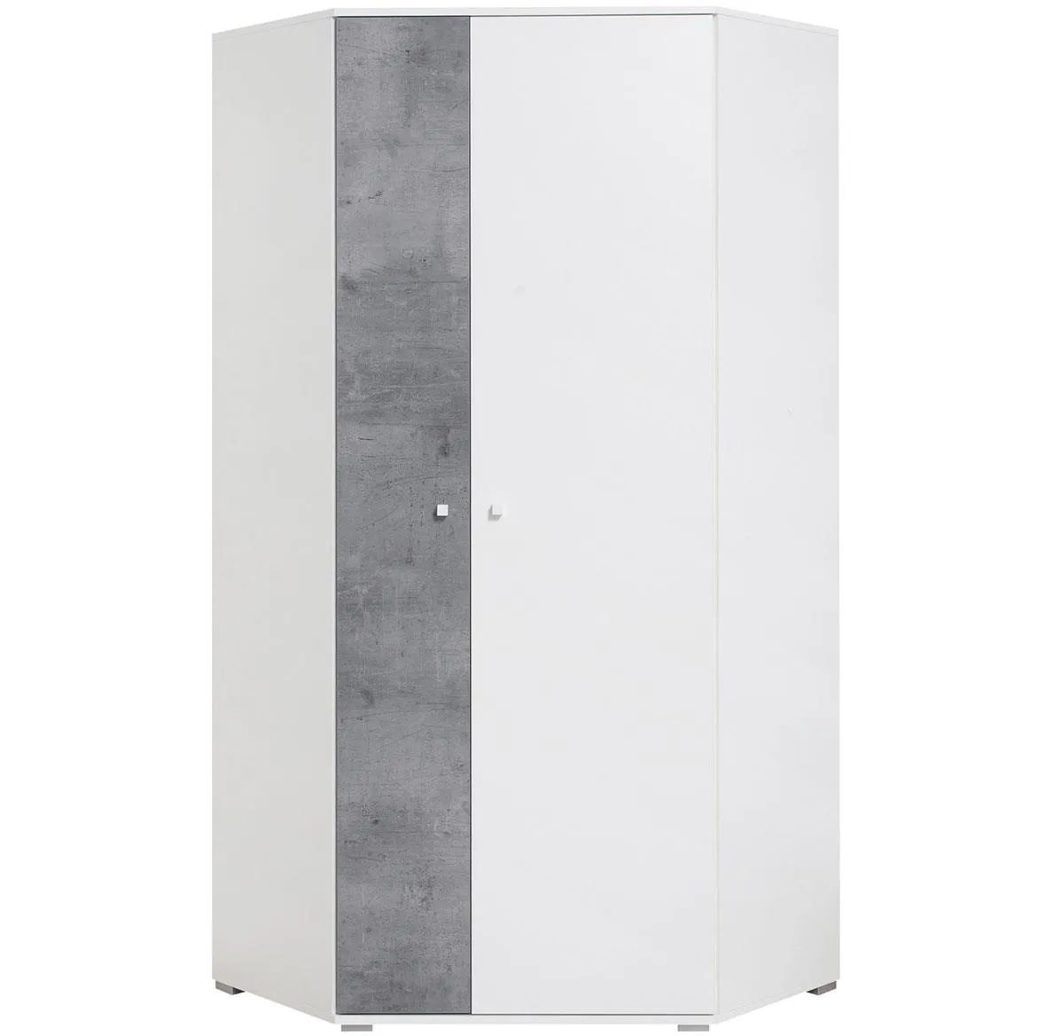 Ugaoni ormar Sigma Si2 Beli Lux / Beton