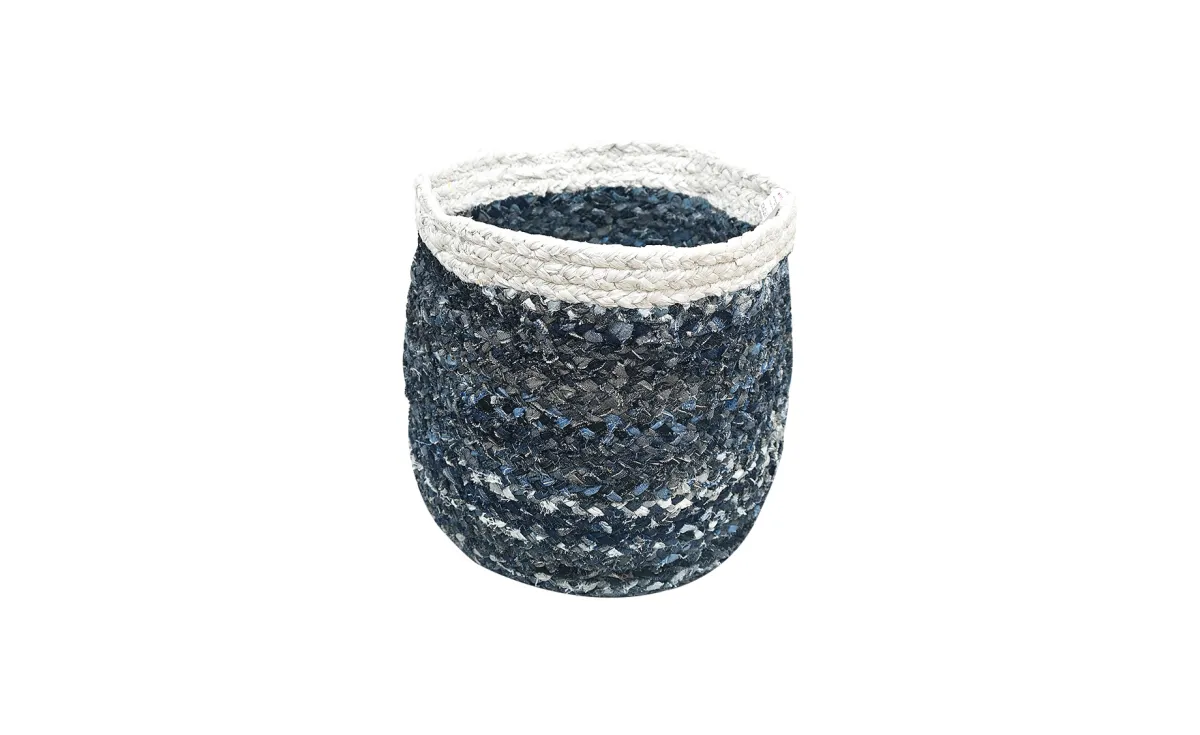Ukrasna košara Nicole 35x35x35cm denim/bijela