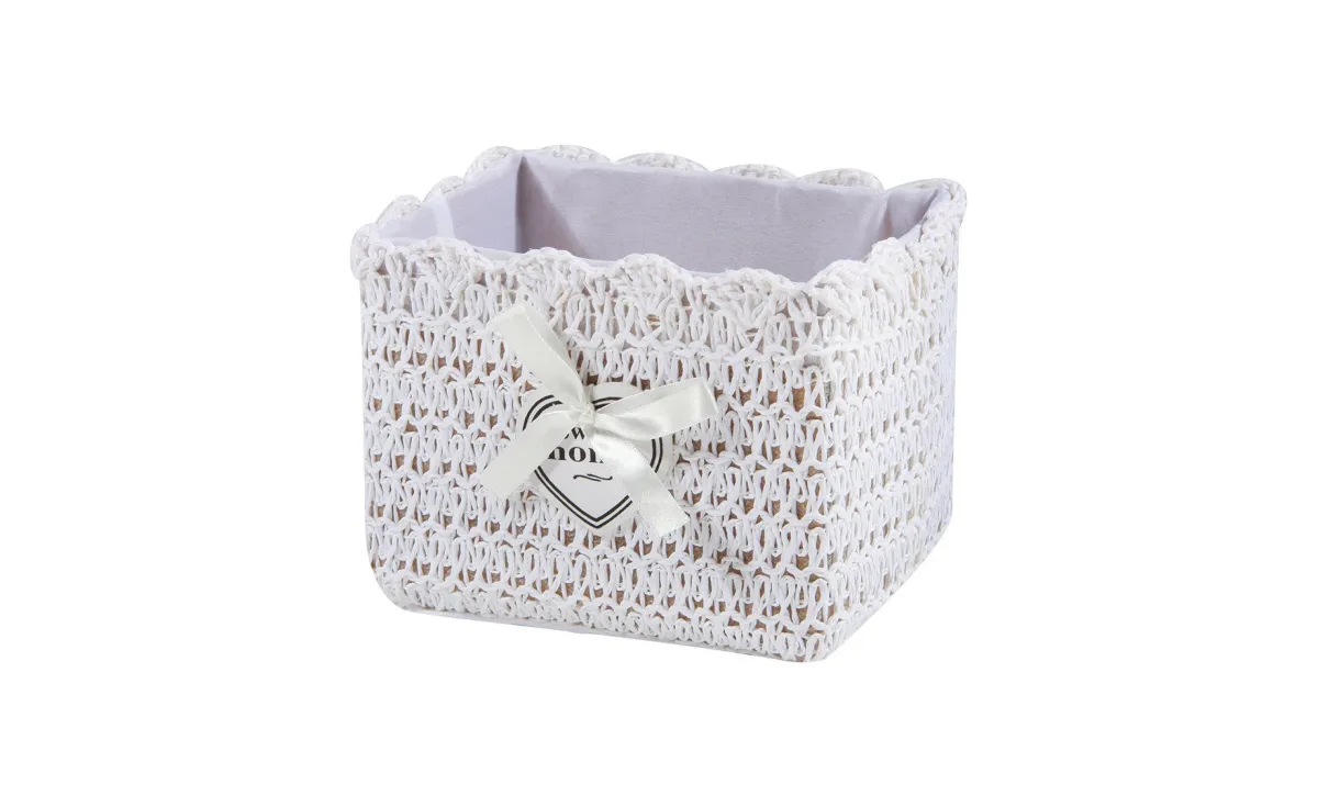Ukrasna korpa Elisa bela  17x13x14cm
