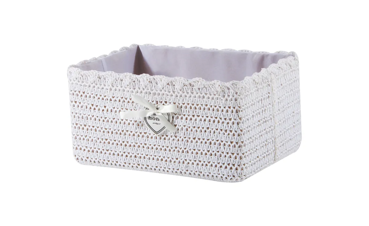 Ukrasna korpa Elisa bela  22x18x15cm
