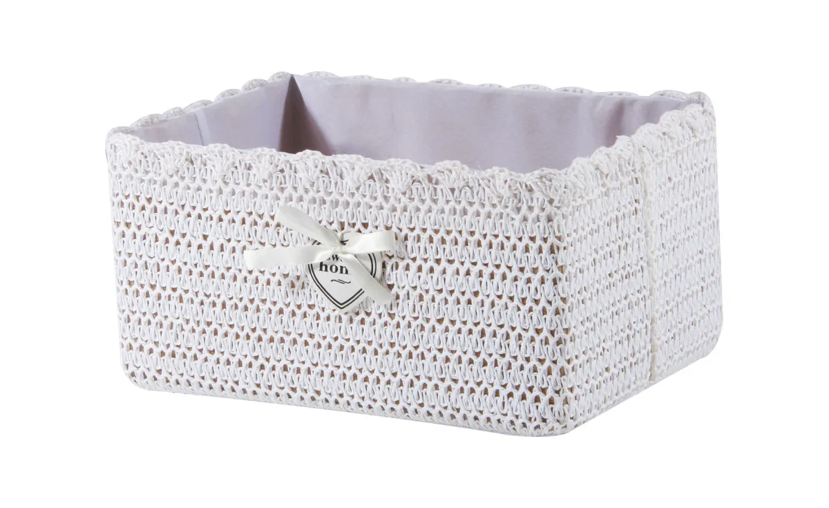 Ukrasna korpa Elisa bela  26x18x25cm