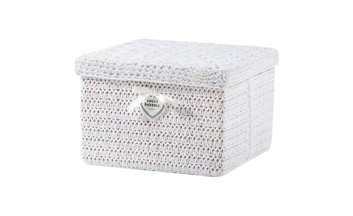 Ukrasna korpa Elisa bela  26x18x26cm
