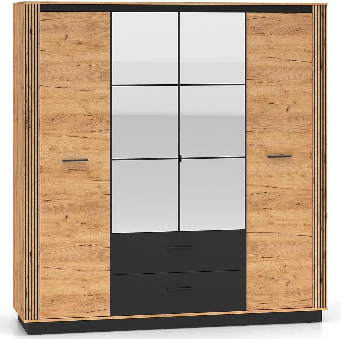 Urso 01 ormar 200x58x210 cm hrast/crna